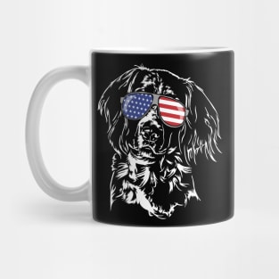 Small Munsterlander Pointer American Flag sunglasses patriotic dog Mug